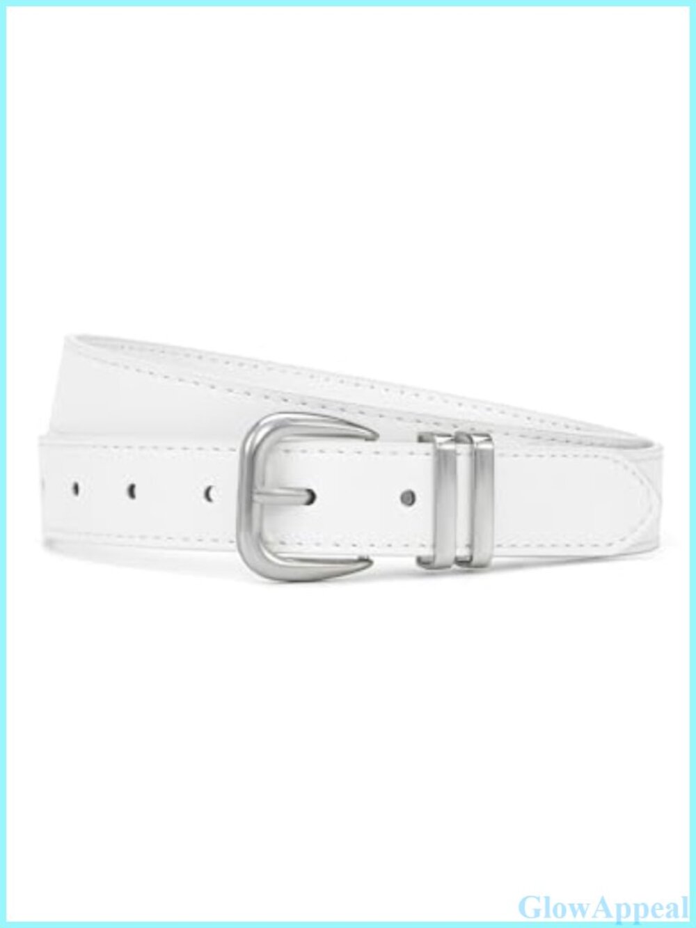 Faux Leather Waist Belt Double Ring Buckle Minimalist Ladies Jeans Dresses
